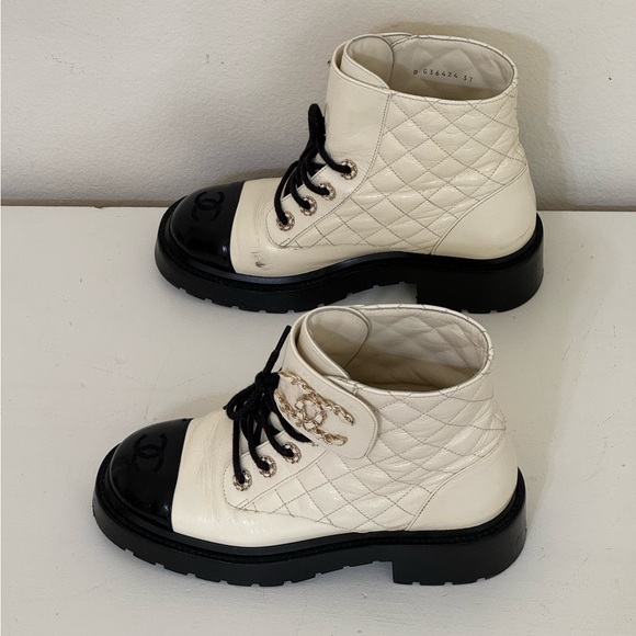 Chanel Combat Boots Sz 37 - Picture 3 of 15
